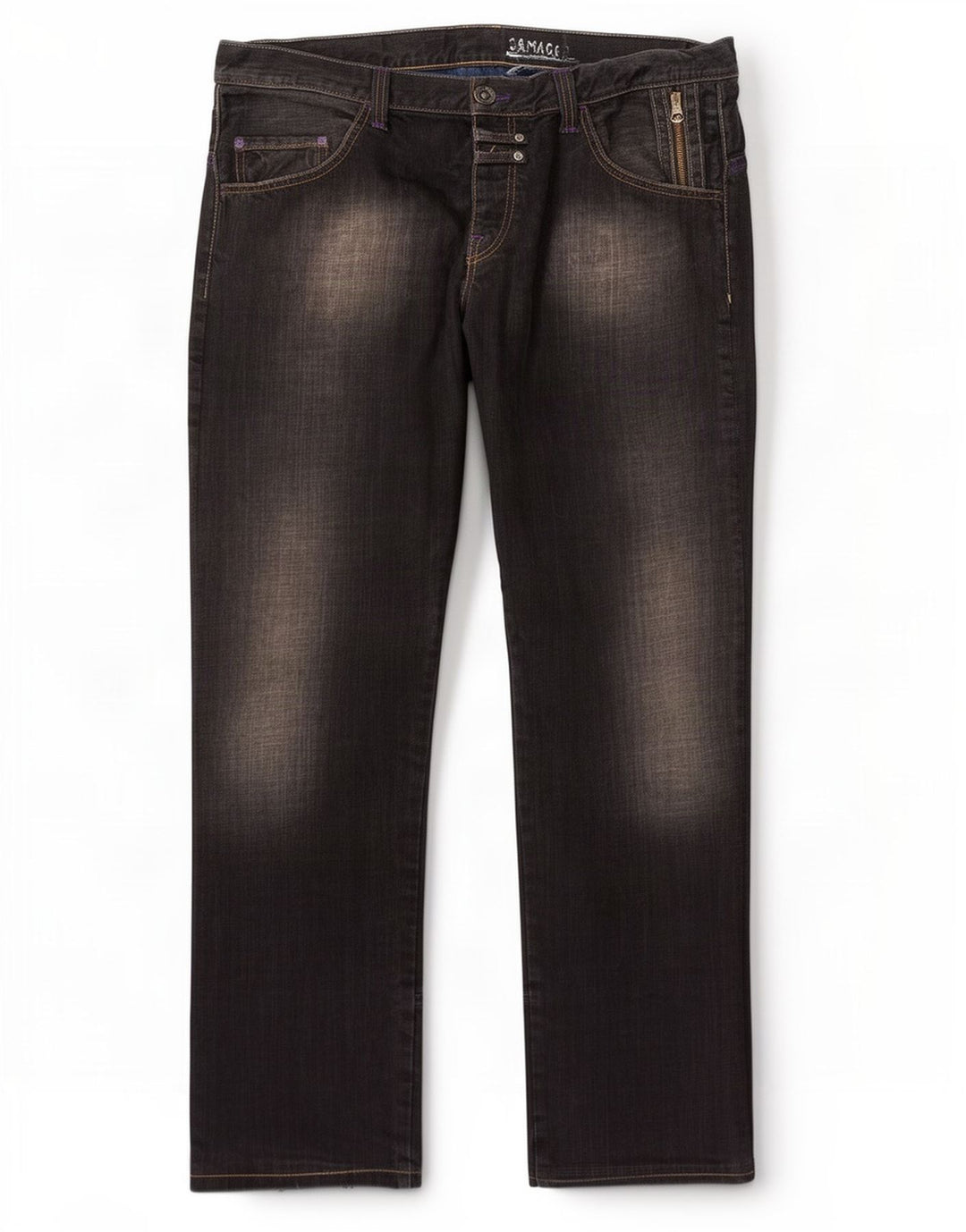 Replay Herren Straight Jeans W38 L34 Schwarz