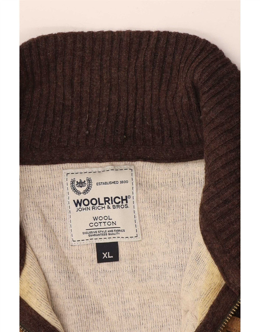 Woolrich Herren-Cardigan mit Grafik, XL, braune Wolle