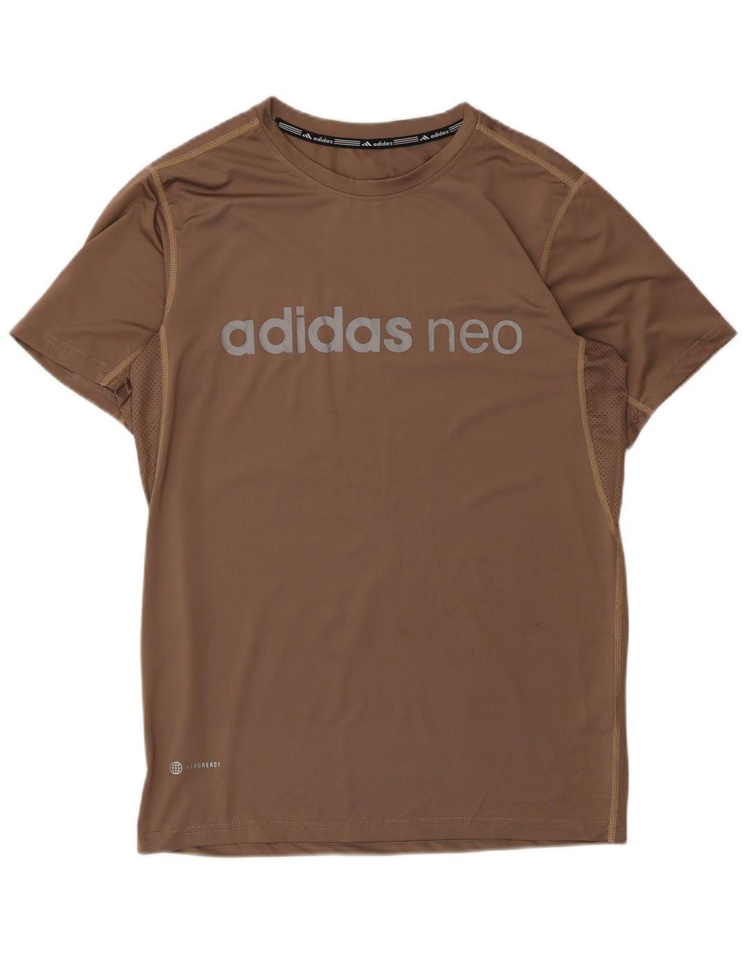 Adidas Herren Aeroready Graphic T-Shirt Top Large Braun Polyester
