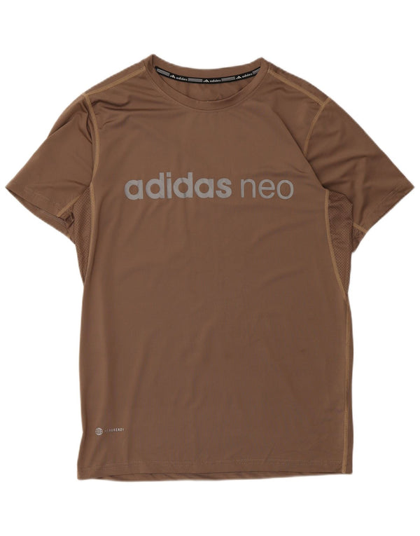 Adidas Herren Aeroready Graphic T-Shirt Top Large Braun Polyester
