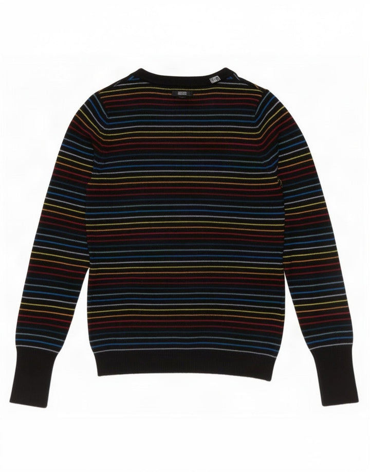 Lacoste Damen-Pullover mit V-Ausschnitt, Größe 38, mittelgroß, mehrfarbig gestreift