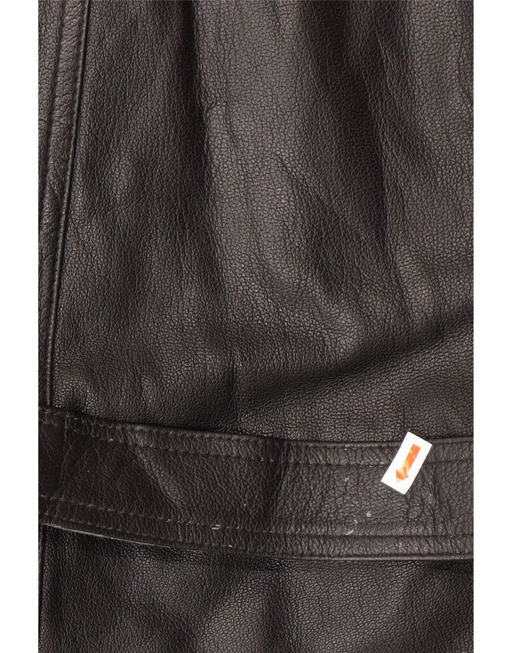 VINTAGE Herren Ledermantel IT 52 XL Schwarzes Leder