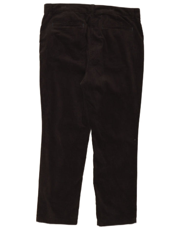 White Stuff Damen Tapered Velour Freizeithose UK 16 Large W36 L27 Schwarz