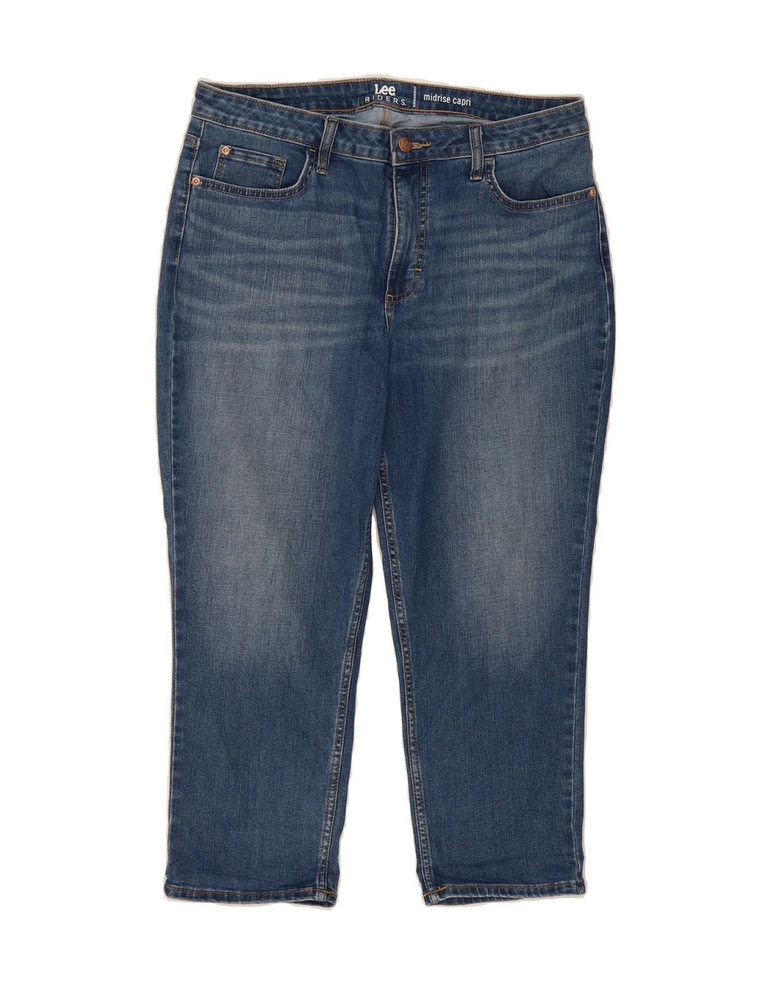 LEE Womens Riders Mid Rise Capri Jeans W34 L22 Blue Cotton Vintage Lee and Second-Hand Lee from Messina Hembry 