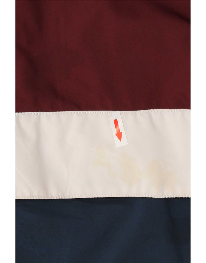 Vans Herren Kapuzenpullover Regenjacke UK 38 Mittel Burgund Farbblock