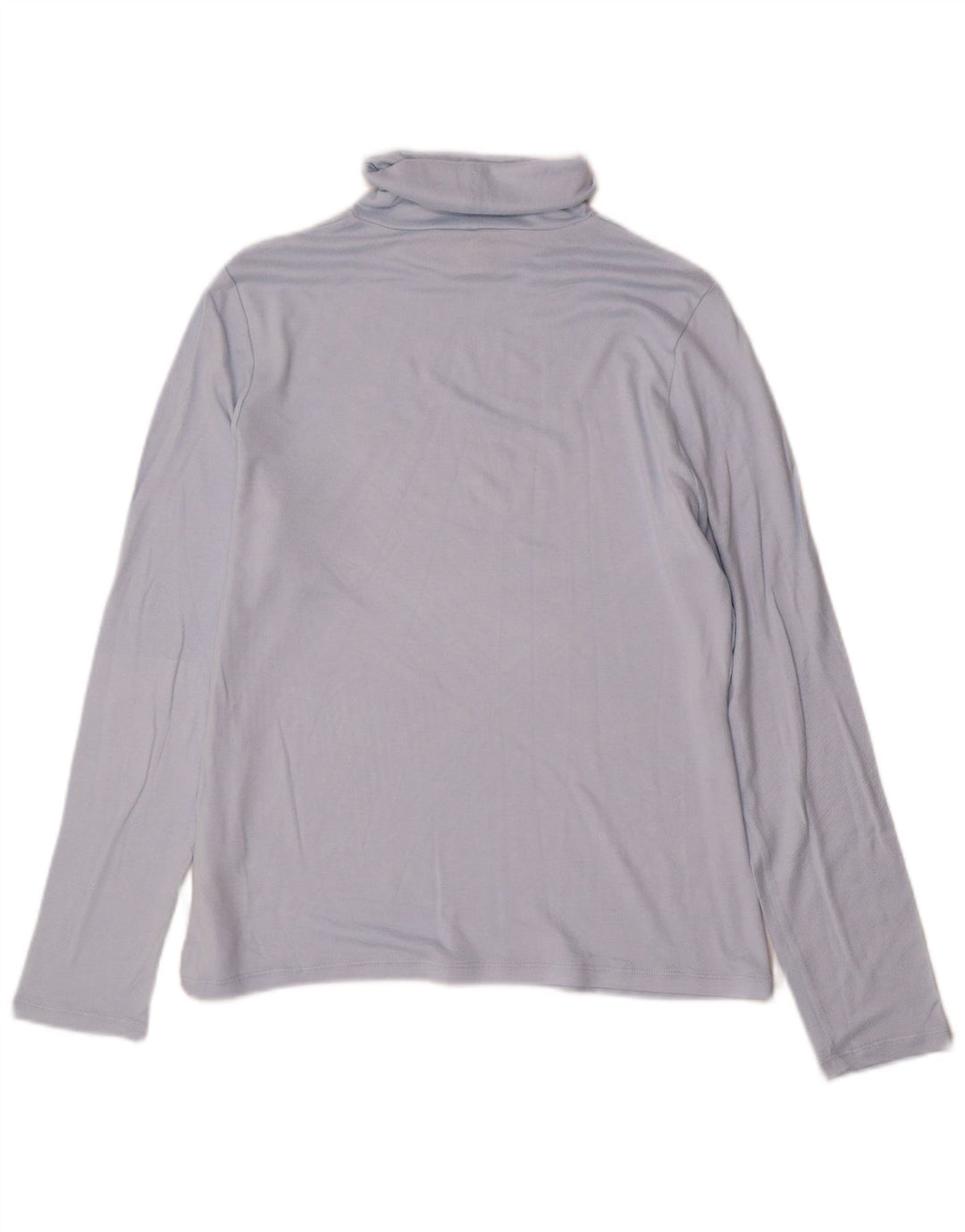 Marks & Spencer Damen-Top mit Rollkragen, langärmlig, UK 16, Größe L, blaue Viskose