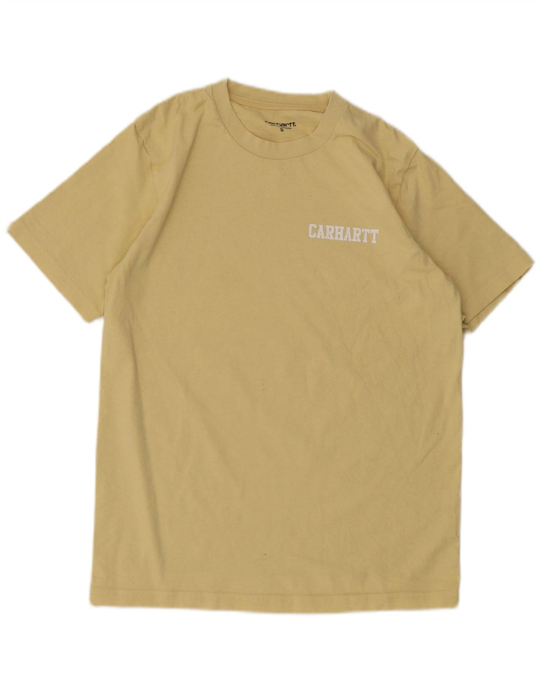 Carhartt Herren T-Shirt Top Small Gelb Baumwolle