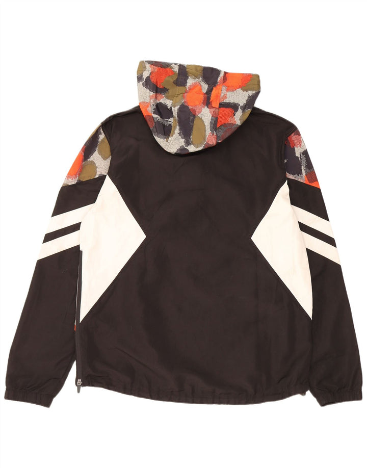 SUPERDRY Herren Kapuzenpullover Regenjacke UK 40 Large Schwarz Gepunktet