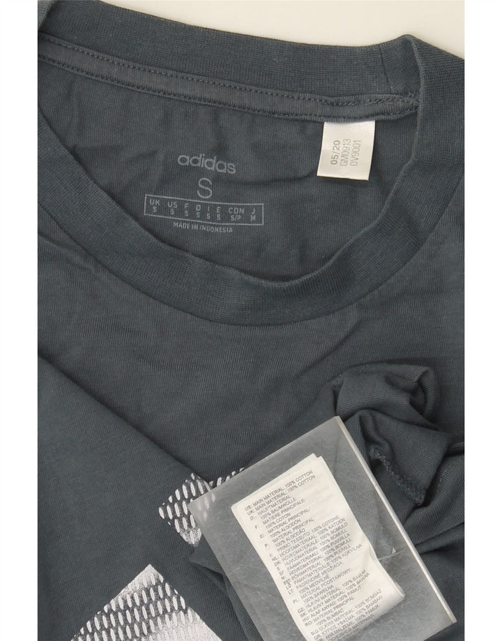 Adidas Herren Grafik T-Shirt Top Small Blau Baumwolle