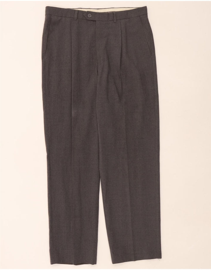 Marks & Spencer Herren-Anzughose mit Pegged-Anzug, W34, L31, graues Polyester