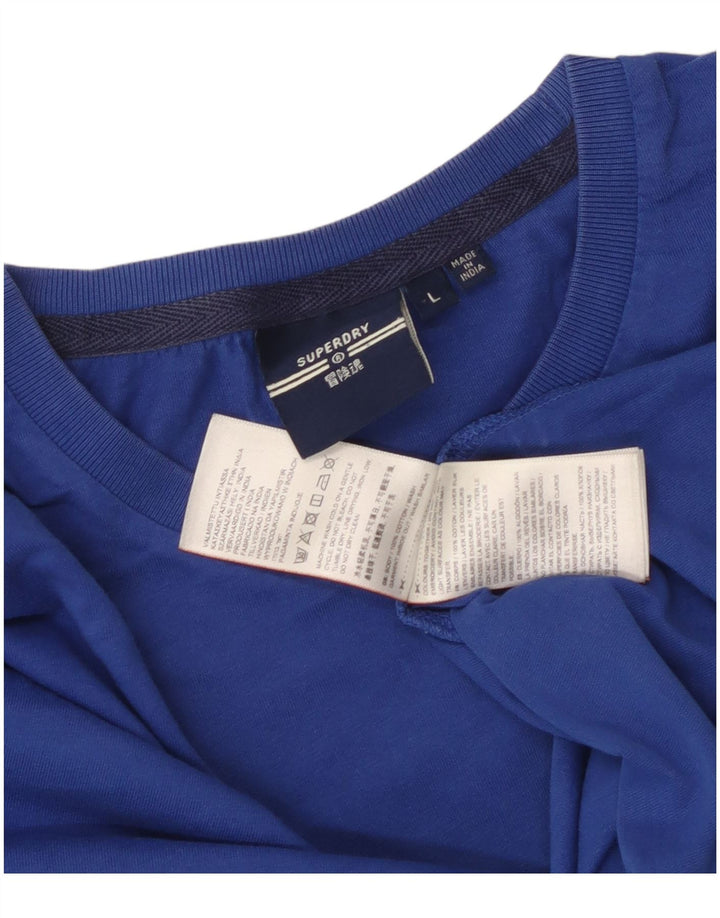 Superdry Herren T-Shirt Top Large Blau Baumwolle