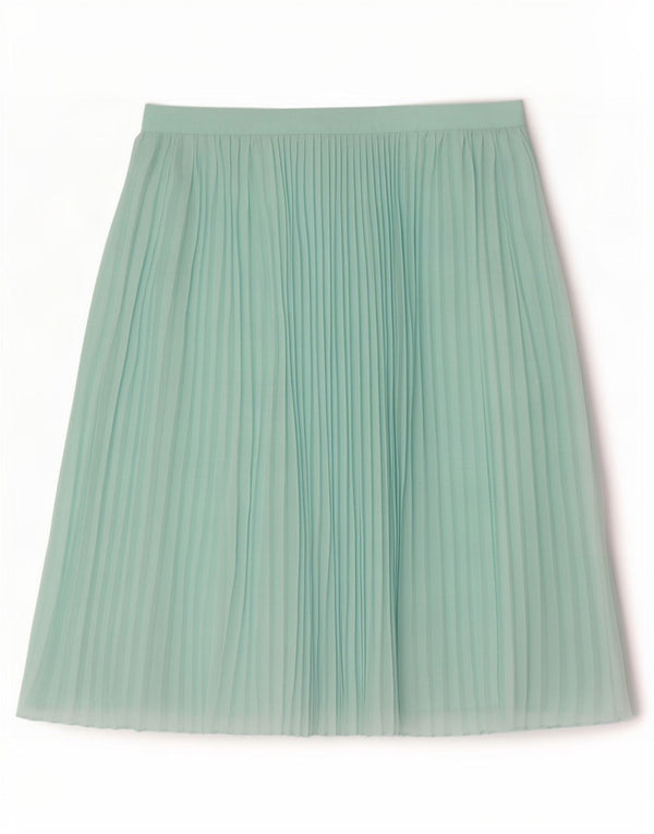 Marks & Spencer Damen Plissee-A-Linien-Rock UK 14 Large W32 Grün Polyester