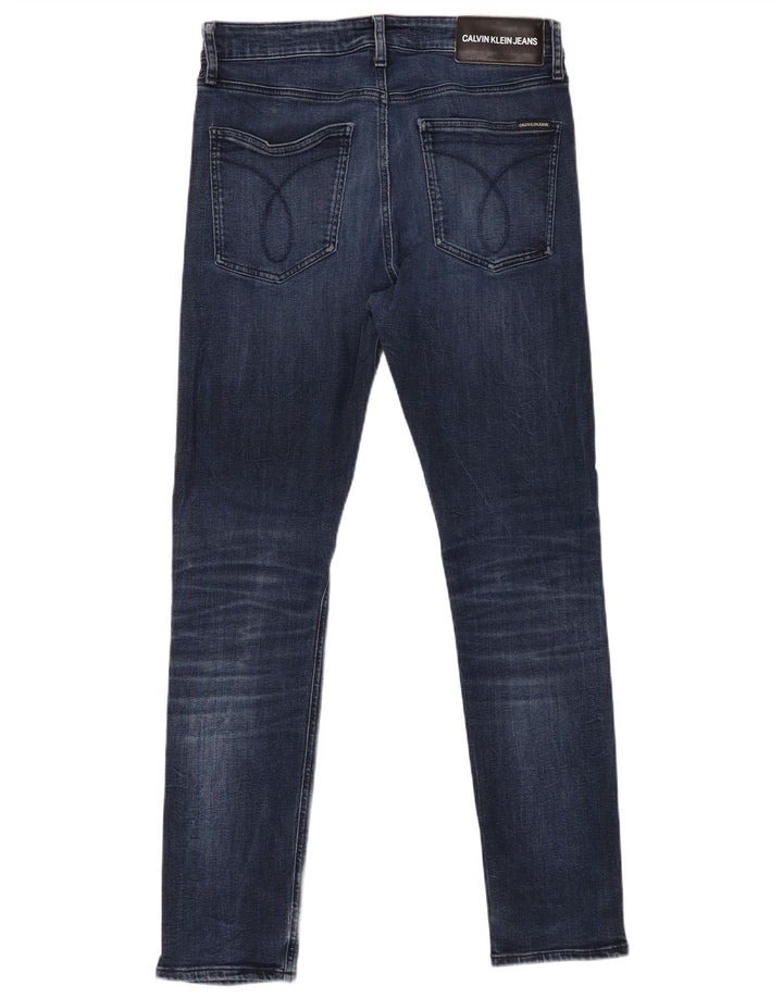 CALVIN KLEIN Herren Slim Jeans W33 L32 Marineblaue Baumwolle