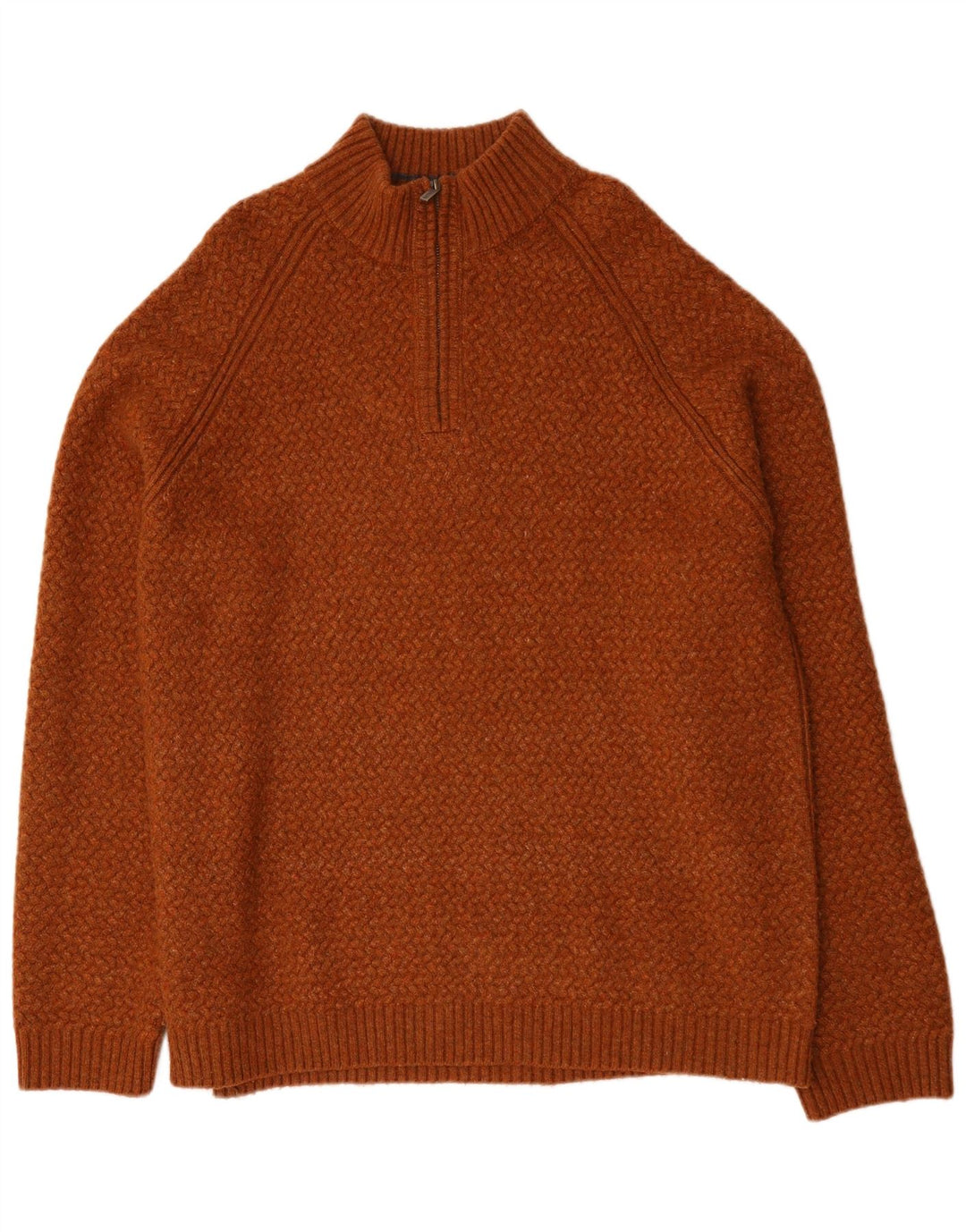 Fat Face Herren-Pullover mit Reißverschluss am Hals, 3XL, brauner Chevron