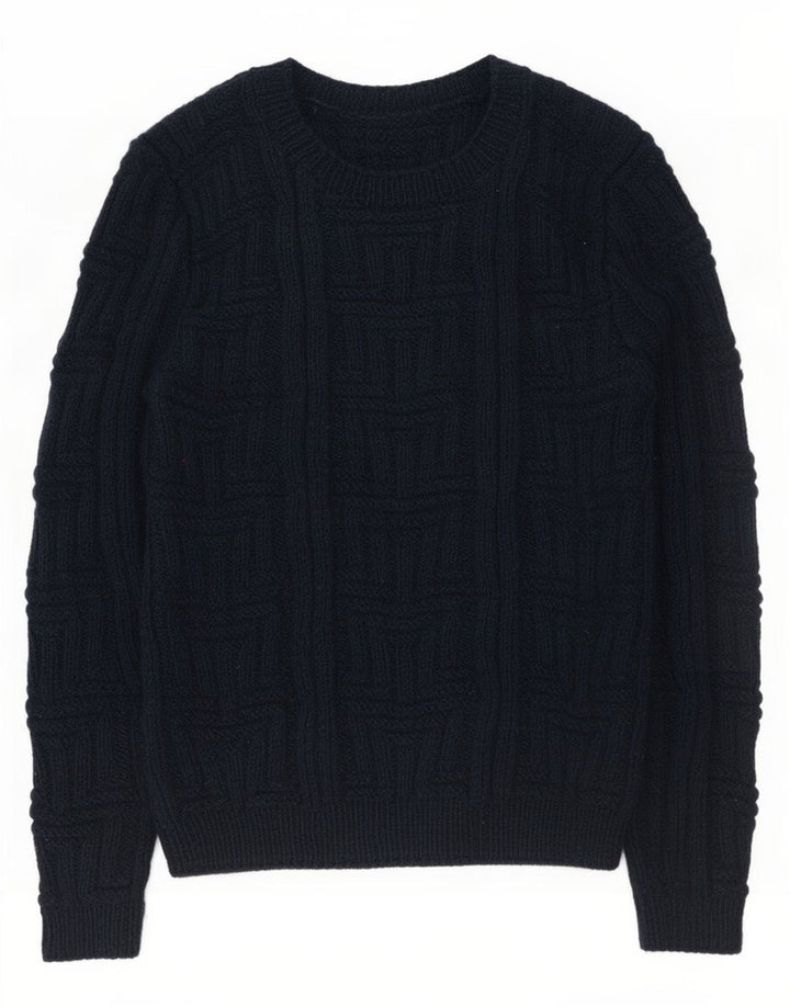 Vintage Herren-Pullover mit Rundhalsausschnitt, mittelgroß, Marineblau