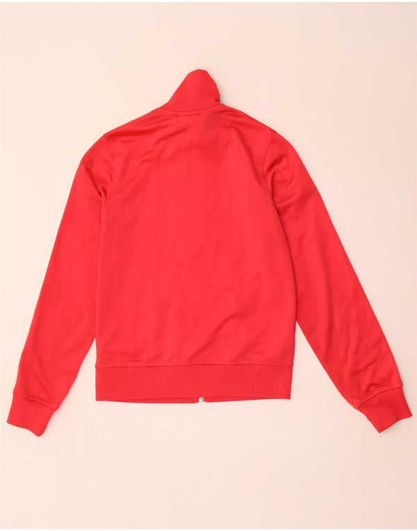 Adidas Damen Trainingsanzug Top Jacke UK 10 Small Rot Polyester