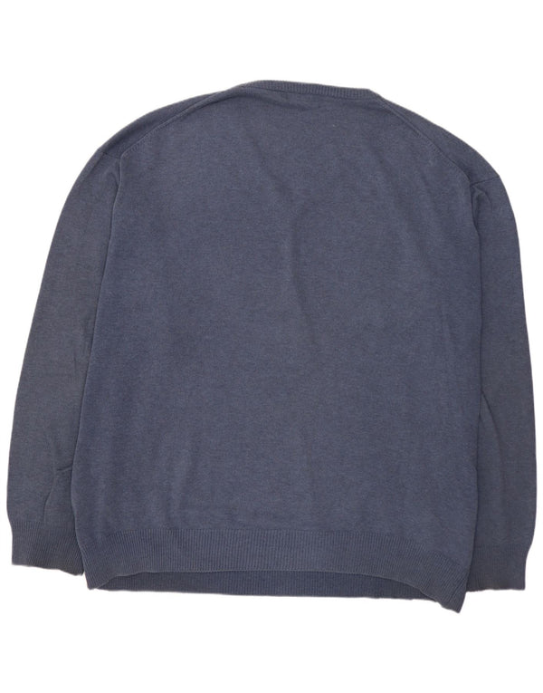 GANT Herren-Pullover mit V-Ausschnitt, 4XL, marineblaue Baumwolle