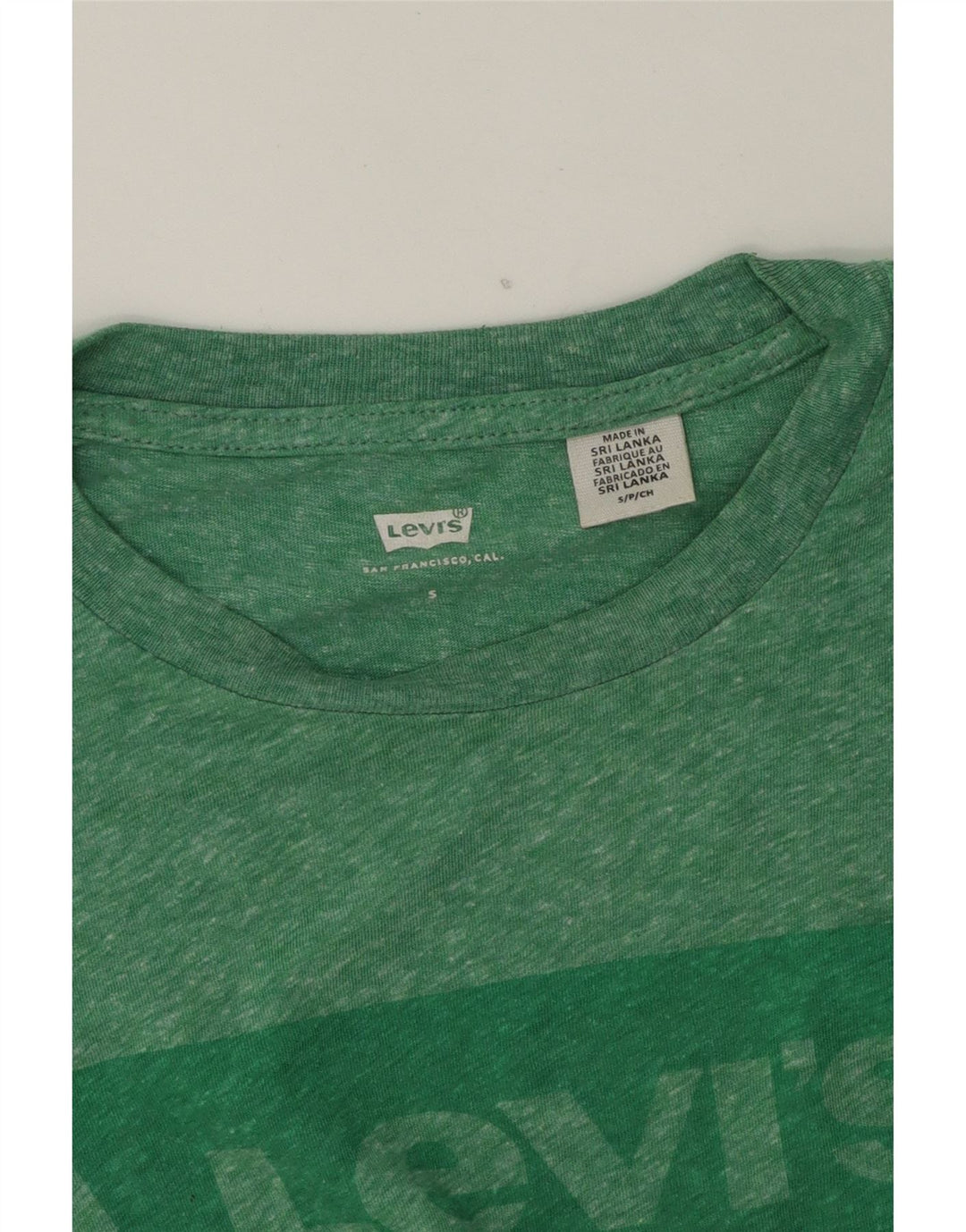 LEVI'S Mens Graphic T-Shirt Top Small Green Flecked Vintage Levi's and Second-Hand Levi's from Messina Hembry 