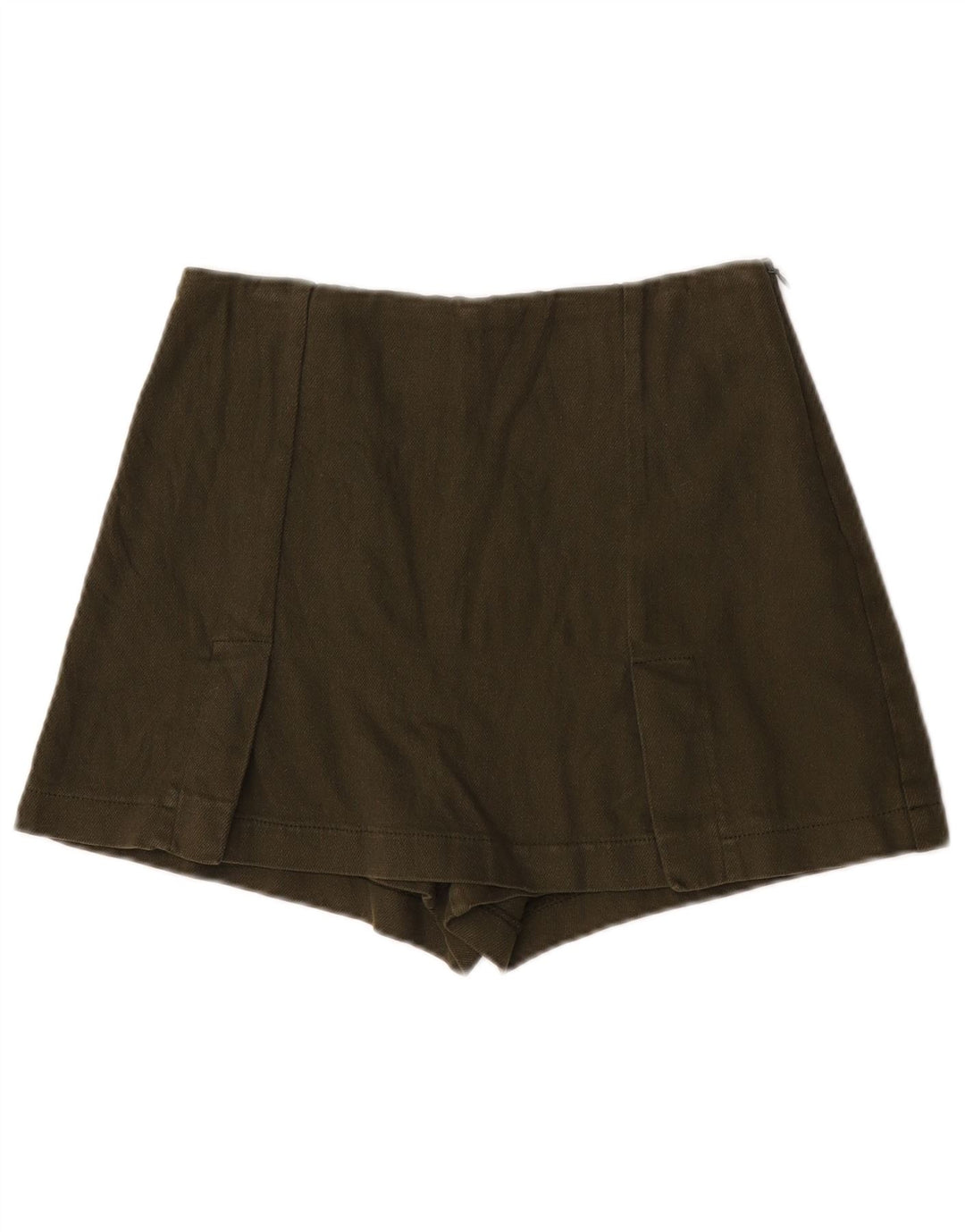 Zara Damen Hotpants XS W24 Khaki Baumwolle
