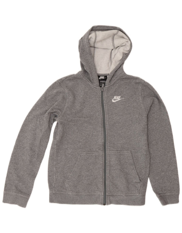 Nike Standard-Fit-Kapuzenpullover mit Reißverschluss für Jungen, 12–13 Jahre, Größe L, Grau, Baumwolle