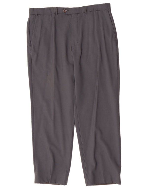 Gerade Herren-Anzughose von Marks & Spencer, W36, L29, graue Schurwolle