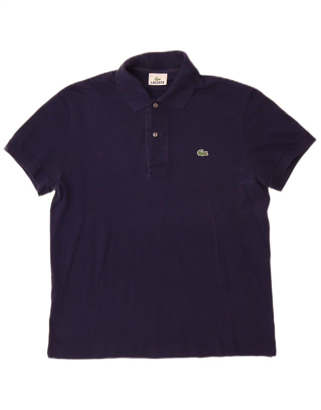 Lacoste Herren-Poloshirt, Größe 3, klein, marineblaue Baumwolle