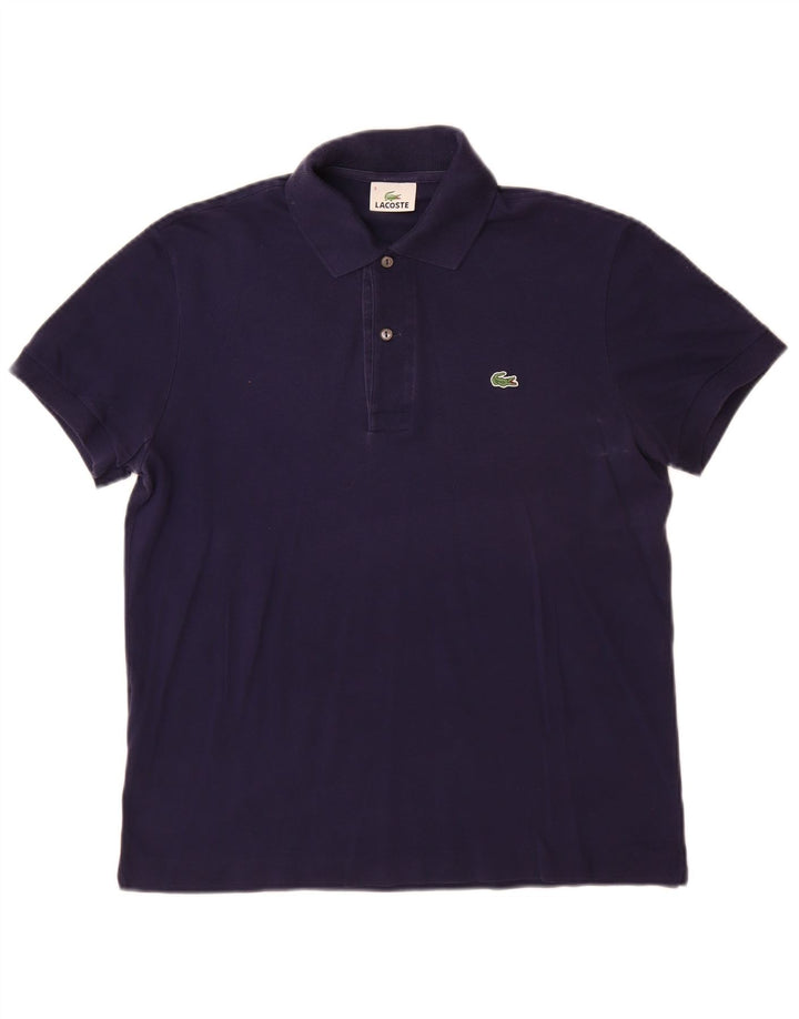 Lacoste Herren-Poloshirt, Größe 3, klein, marineblaue Baumwolle