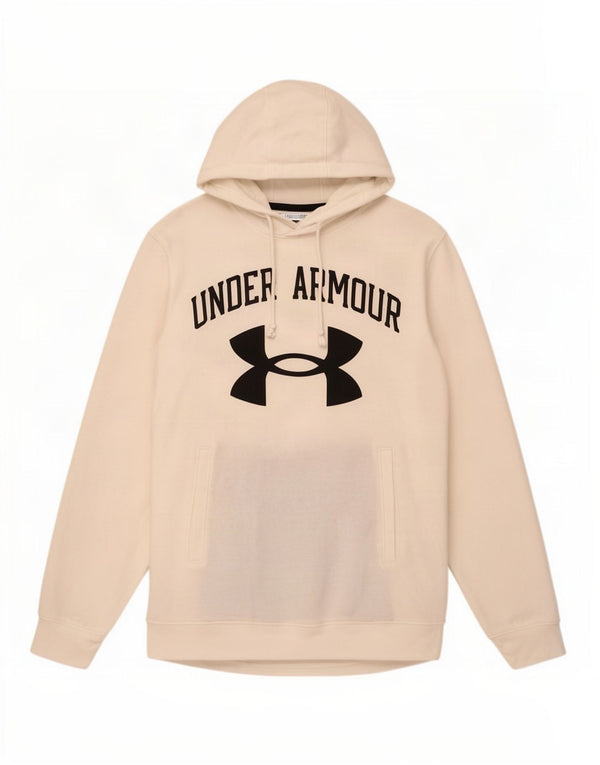 Under Armour Mens Graphic Hoodie Jumper Medium White Cotton