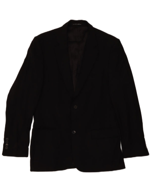 Zara Herren-Blazer mit 2 Knöpfen, EU 52, groß, schwarze Wolle, klassisch