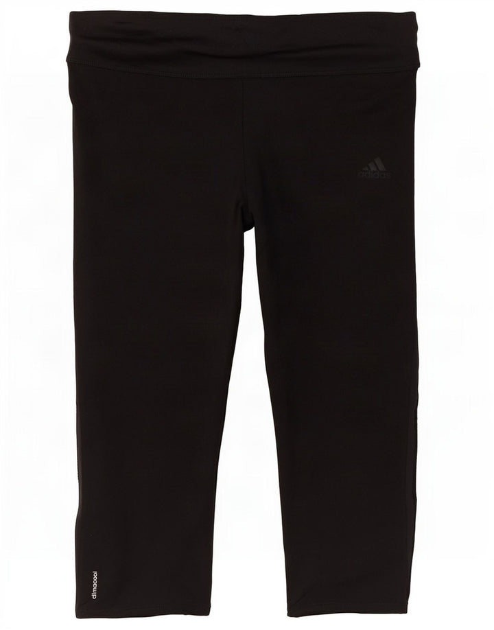 Adidas Damen Climalite Capri Leggings UK 12/14 Medium Schwarz