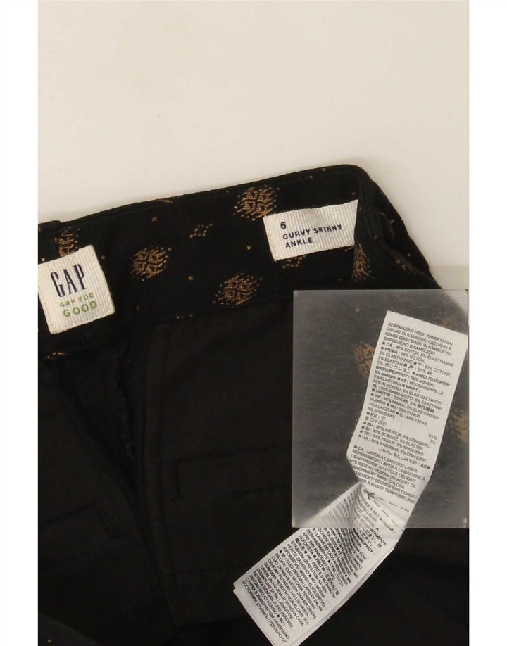 Gap Damen Curvy Abstract Pattern Freizeithose US 6 Medium W26 L27 Schwarz
