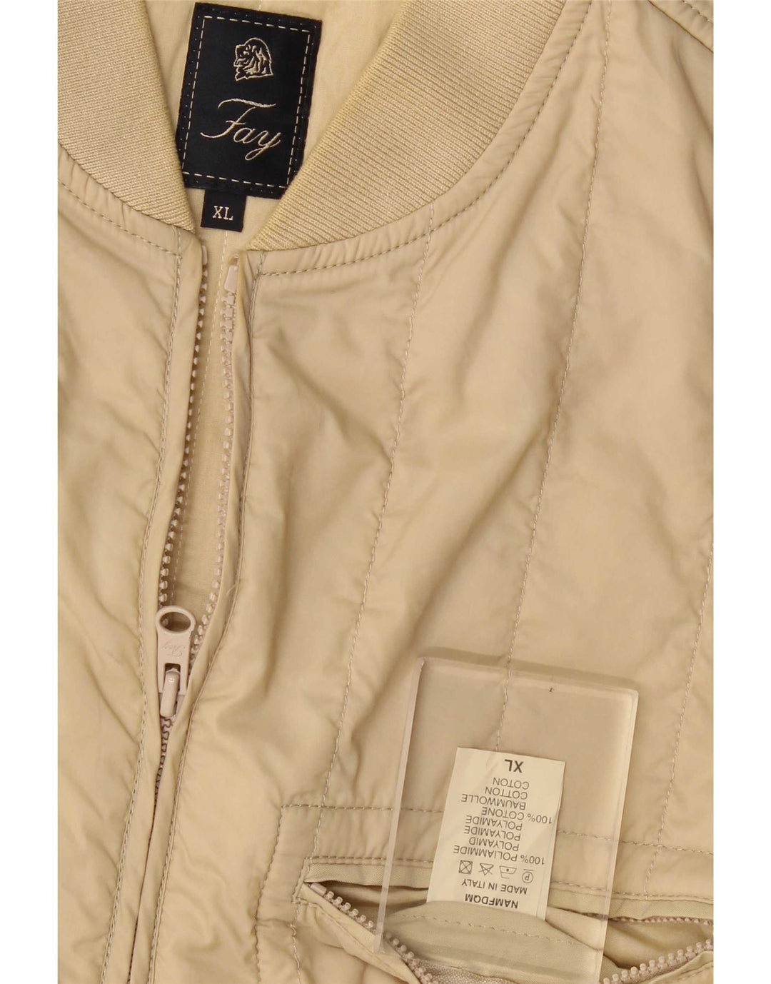 Fay Herren Wattierte Weste UK 42 XL Beige Polyamid
