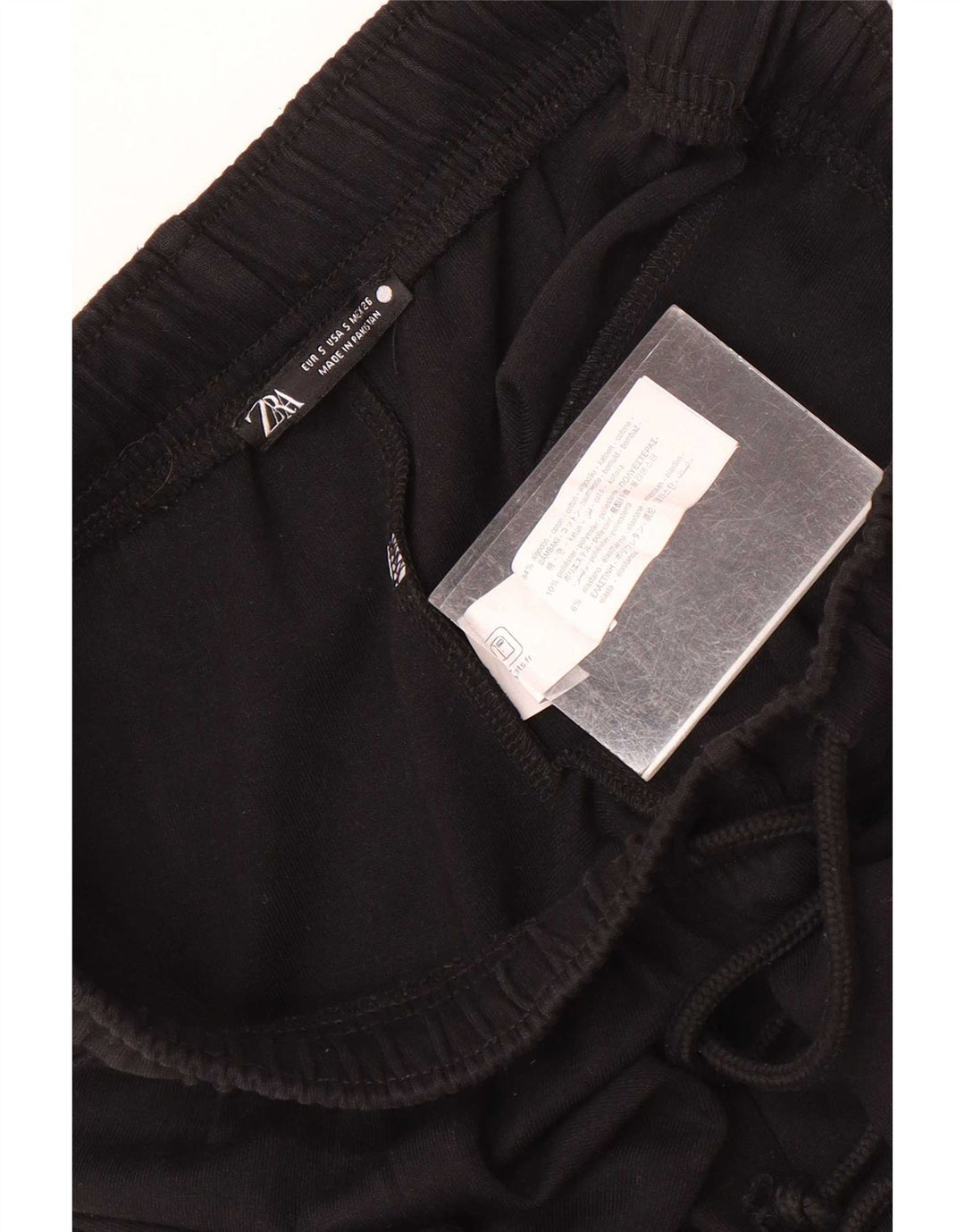 Zara Herren-Trainingshose, Größe S, schwarze Baumwolle