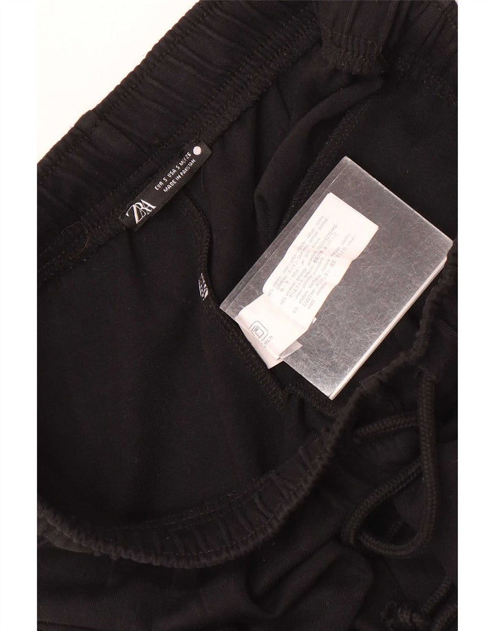 Zara Herren-Trainingshose, Größe S, schwarze Baumwolle