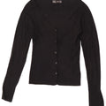 Zara Damen Crop Cardigan Pullover UK 8 Small Schwarz Rayon