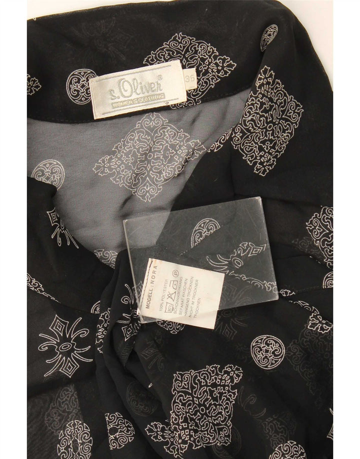 S.Oliver Damen Longline-Hemdbluse EU 36 Small Schwarz geblümtes Polyester