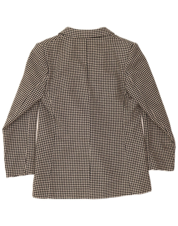 Vintage Damen Zweireihige Blazerjacke UK 12 Medium Black Houndstooth