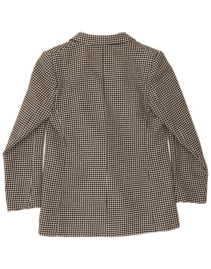 Vintage Damen Zweireihige Blazerjacke UK 12 Medium Black Houndstooth
