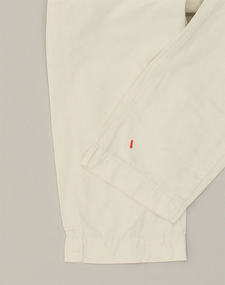 HARMONT & BLAINE Womens Cropped Trousers IT 44 Medium W30 L25 White Cotton | Vintage Harmont & Blaine | Thrift | Second-Hand Harmont & Blaine | Used Clothing | Messina Hembry 