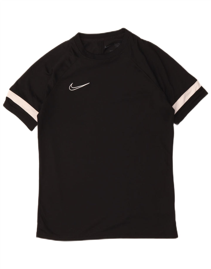 Nike Herren Dri Fit T-Shirt Top Mittelschwarzes Colourblock-Polyester