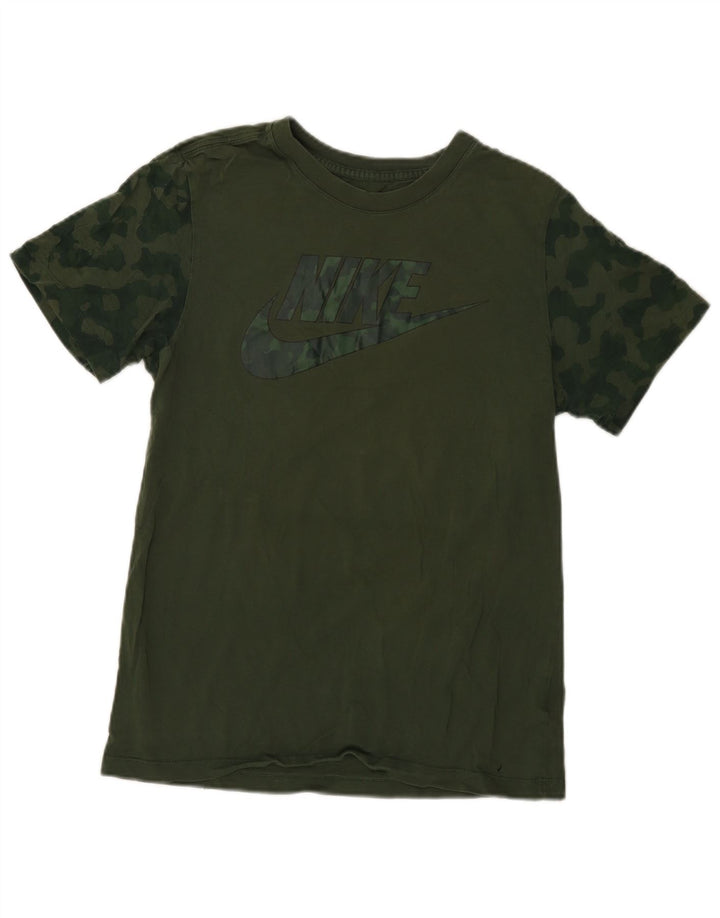 Nike Herren-T-Shirt mit Grafik, Größe S, grüne Tarnung
