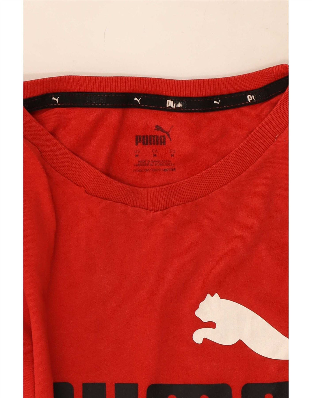 Puma Herren Grafik-T-Shirt-Oberteil aus mittelroter Baumwolle