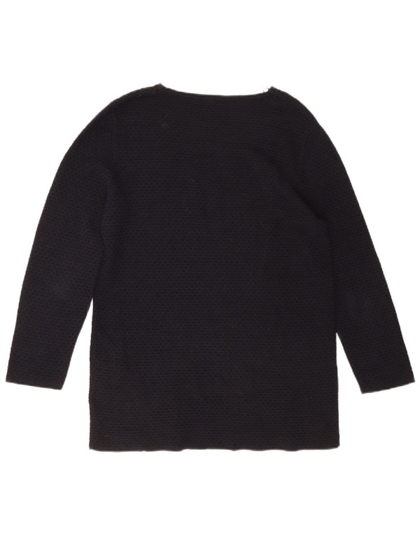 Cos Damen-Top, 3/4-Ärmel, UK-Größe 10, Größe S, Schwarz, Baumwolle