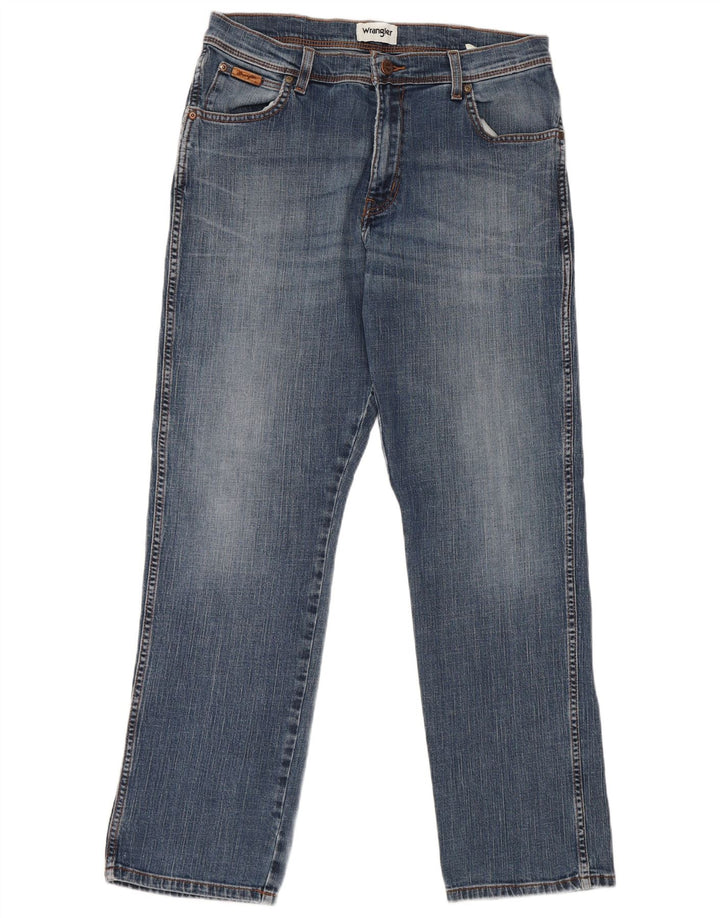 Wrangler Herren Straight Jeans W34 L32 Blaue Baumwolle