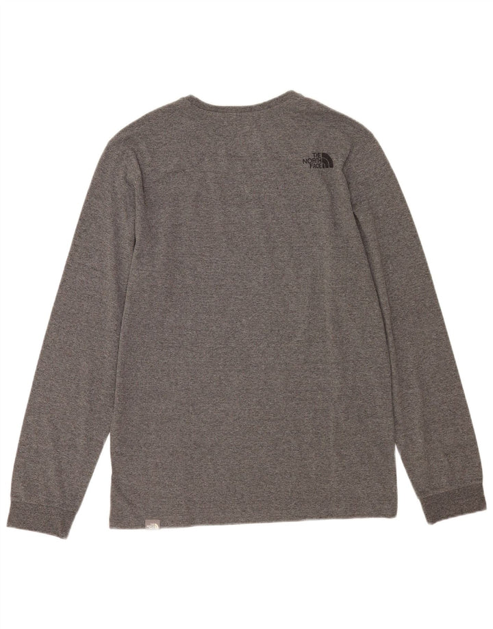 The North Face Herren-Oberteil, langärmelig, klein, grau gefleckte Baumwolle