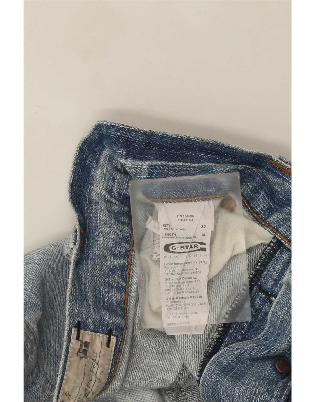 G-Star Herren Distressed Straight Jeans W32 L34 Blaue Baumwolle