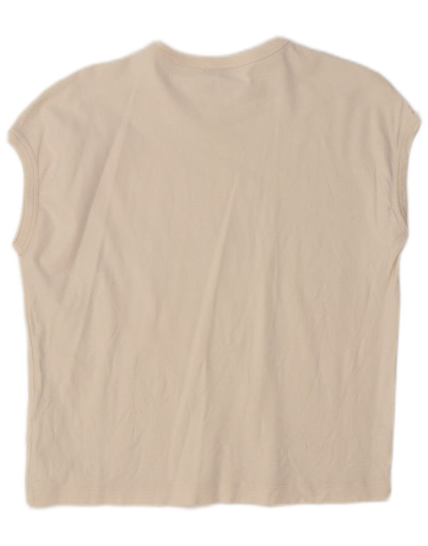 Massimo Dutti Damen T-Shirt Top UK 14 Medium Beige