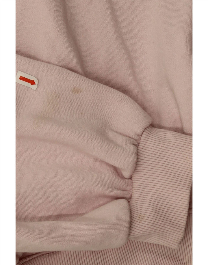 Zara Damen Crop Oversized Sweatshirt Pullover UK 14 Mittelrosa Baumwolle