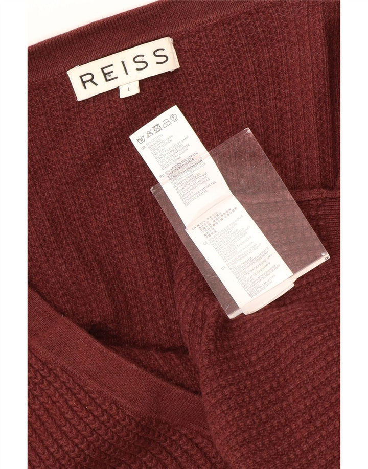 REISS Herren-Strickjacke, groß, kastanienbraun, Baumwolle
