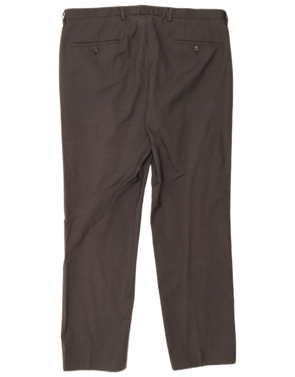 Hugo Boss Herren Tapered Freizeithose IT 50 Large W34 L29 Grau karierte Wolle